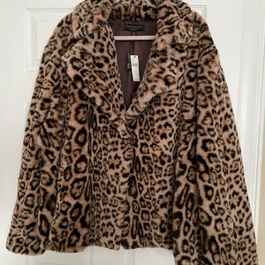 NWT Anthropologie Current Air Faux Fur Coat